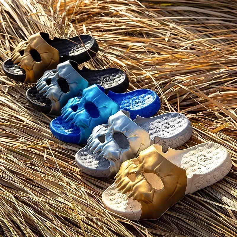 Summer Men Skull Slipper Y2k C - Men'S Shoes Cloud review and price